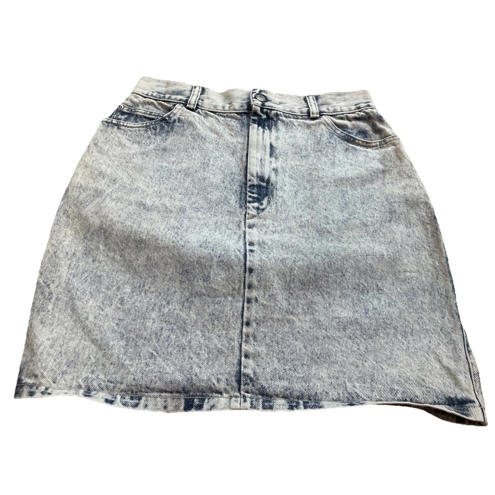 Vintage Denim‎ Blue Acid Wash Wear Skirt  80s 90s Retro Women's 13/14